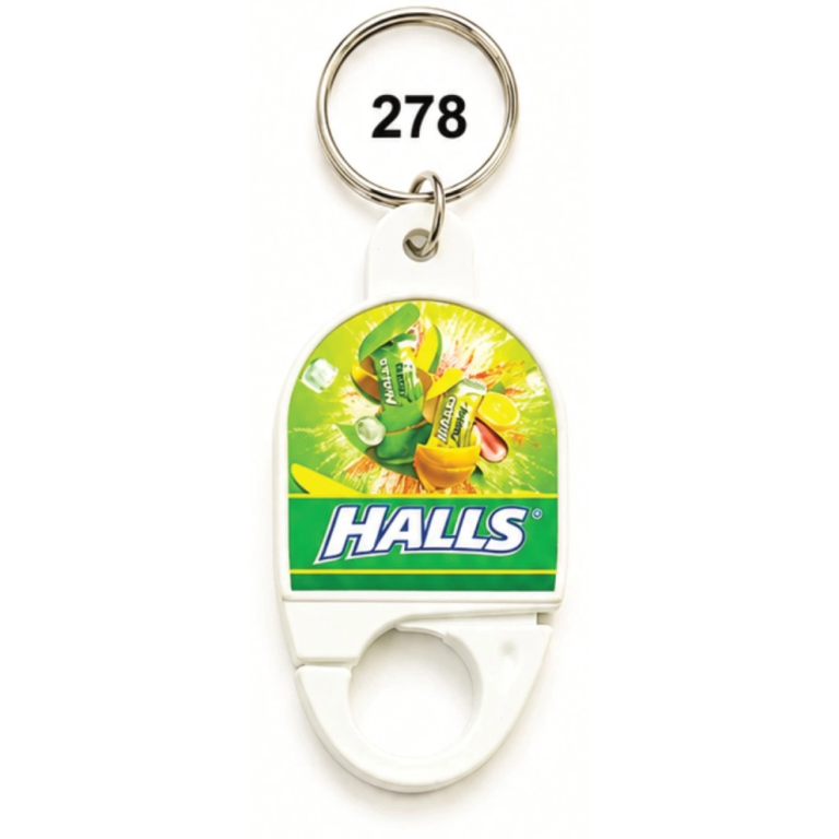 278 White Tag Plastic Hook Keychain