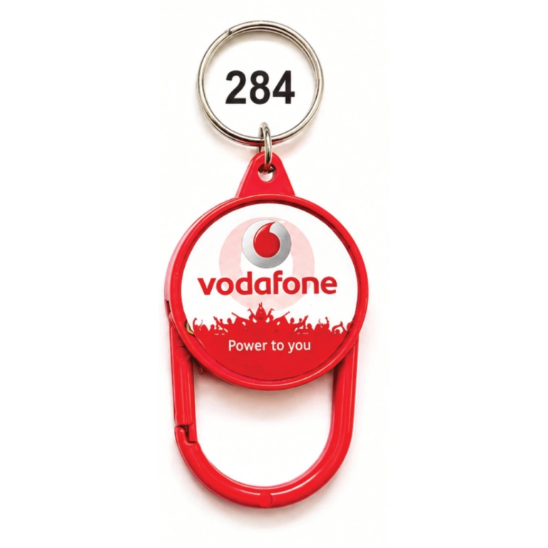 284 Red Round Plastic Hook Keychain