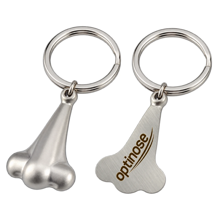 BKC - 5152 Nose-Shaped Metal Keychain – Single Side Engraving