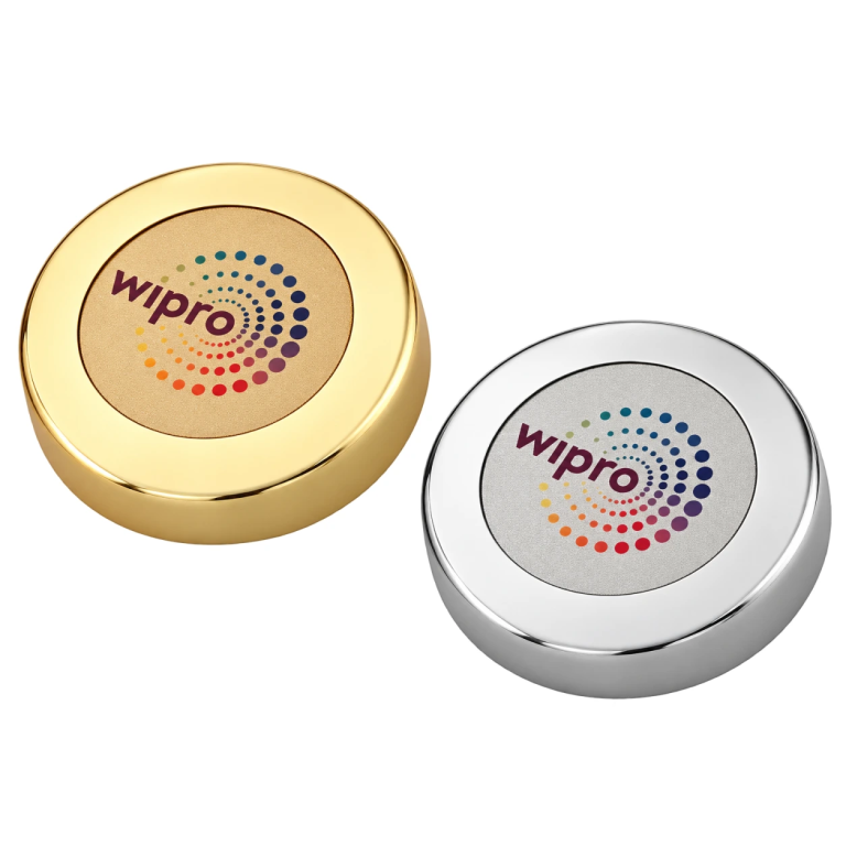 4328 Gold & Silver Premium Round Paperweight