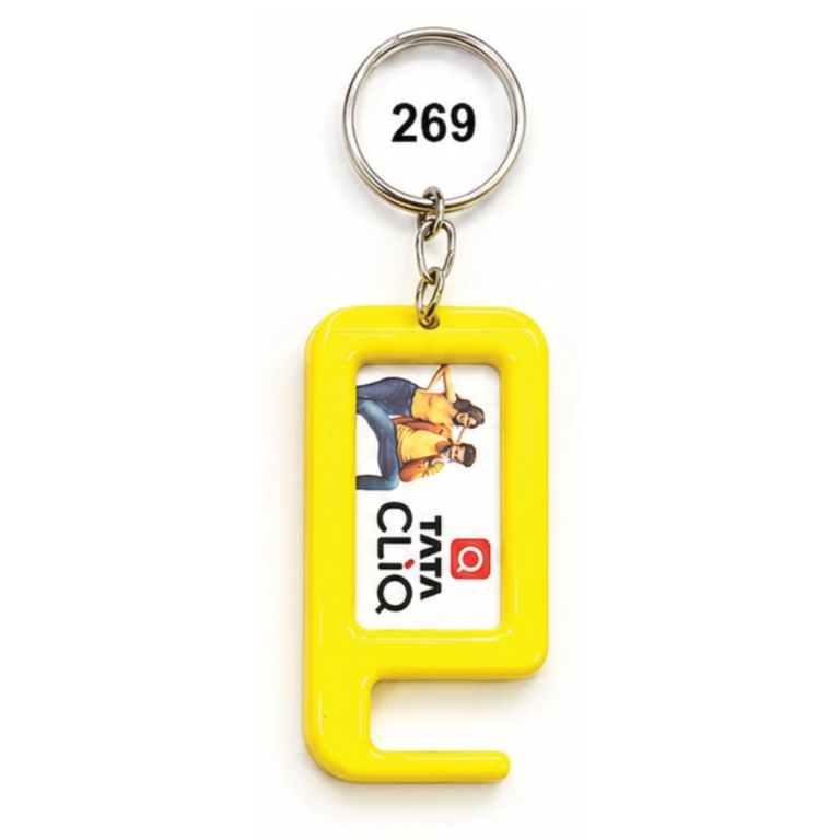 269 Yellow Side Frame Plastic Mobile Stand Keychain