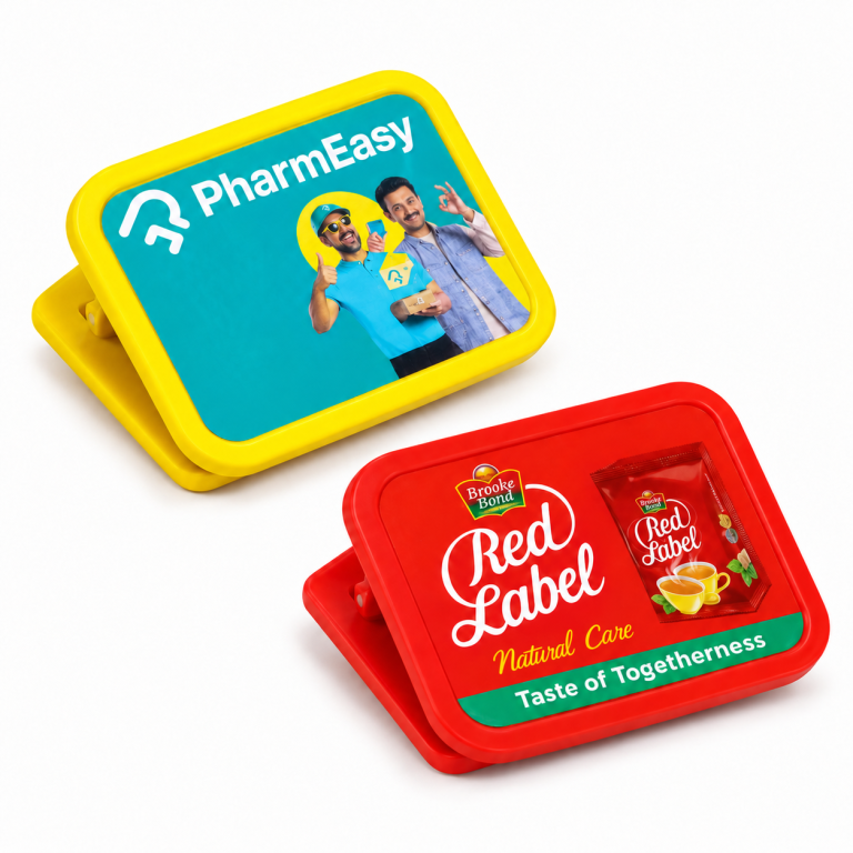 PC723 / PC724 Rounded Rectangular Plastic Clip – Yellow and Red Options
