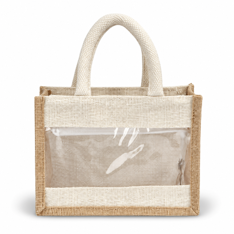 Clear-Window Jute Gift Bag - JB06 / JB07 / JB08