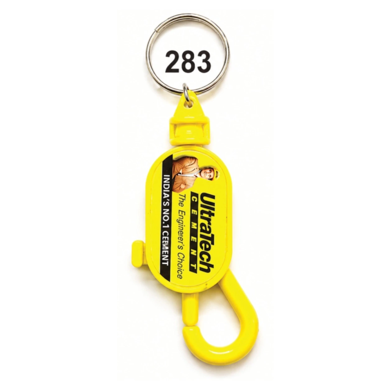 283 Yellow Swivel Hook Plastic Hook Keychain