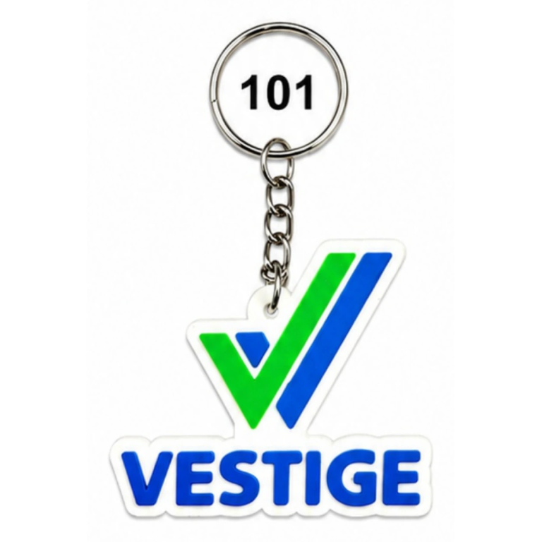 101 Tick Mark Shape Single-Side Embossed Silicone Keychain
