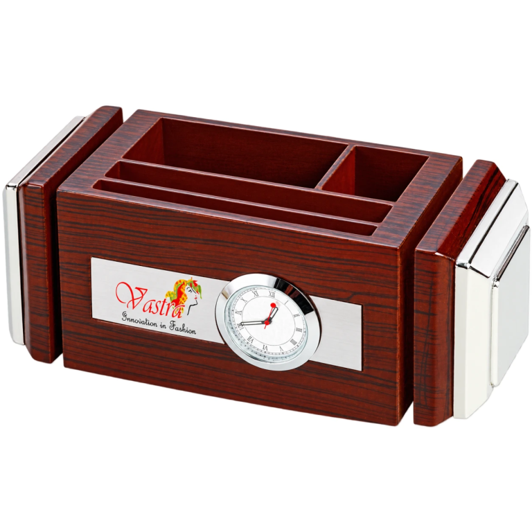 4132 Rotating Desktop Clock Organizer