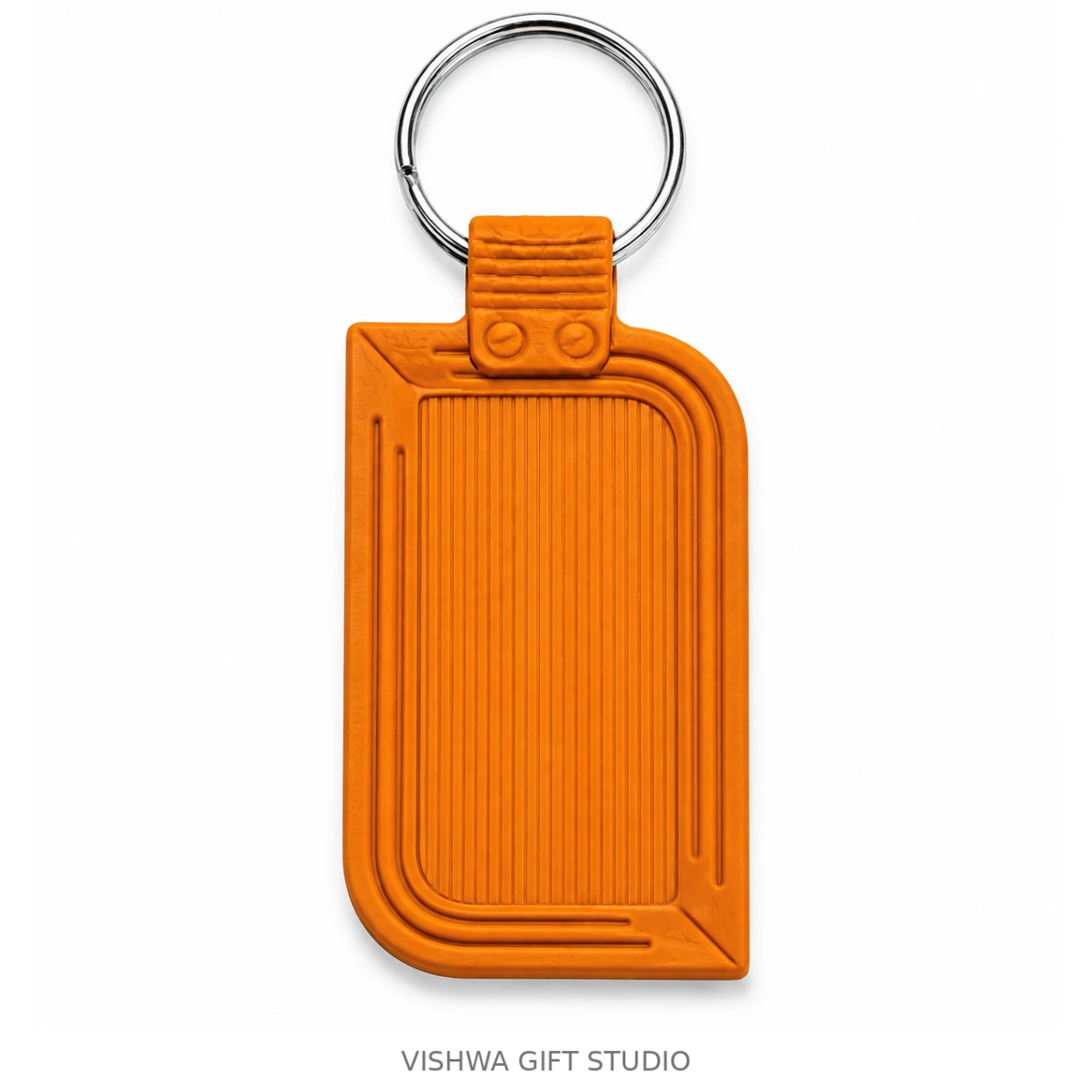 1 Orange Die-Moulded PVC Keychain — 1
