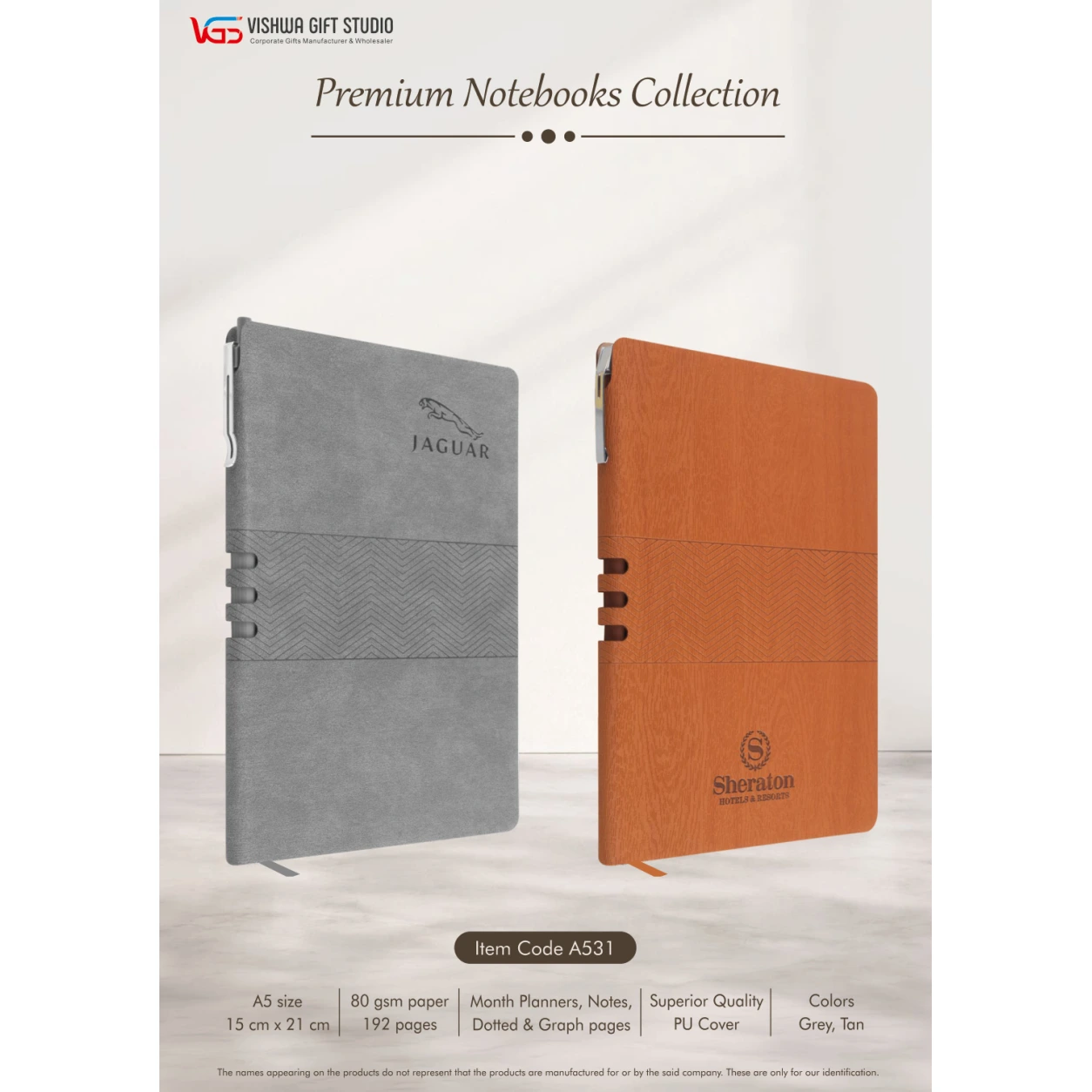 A531 notebook colour options - original catalogue reference