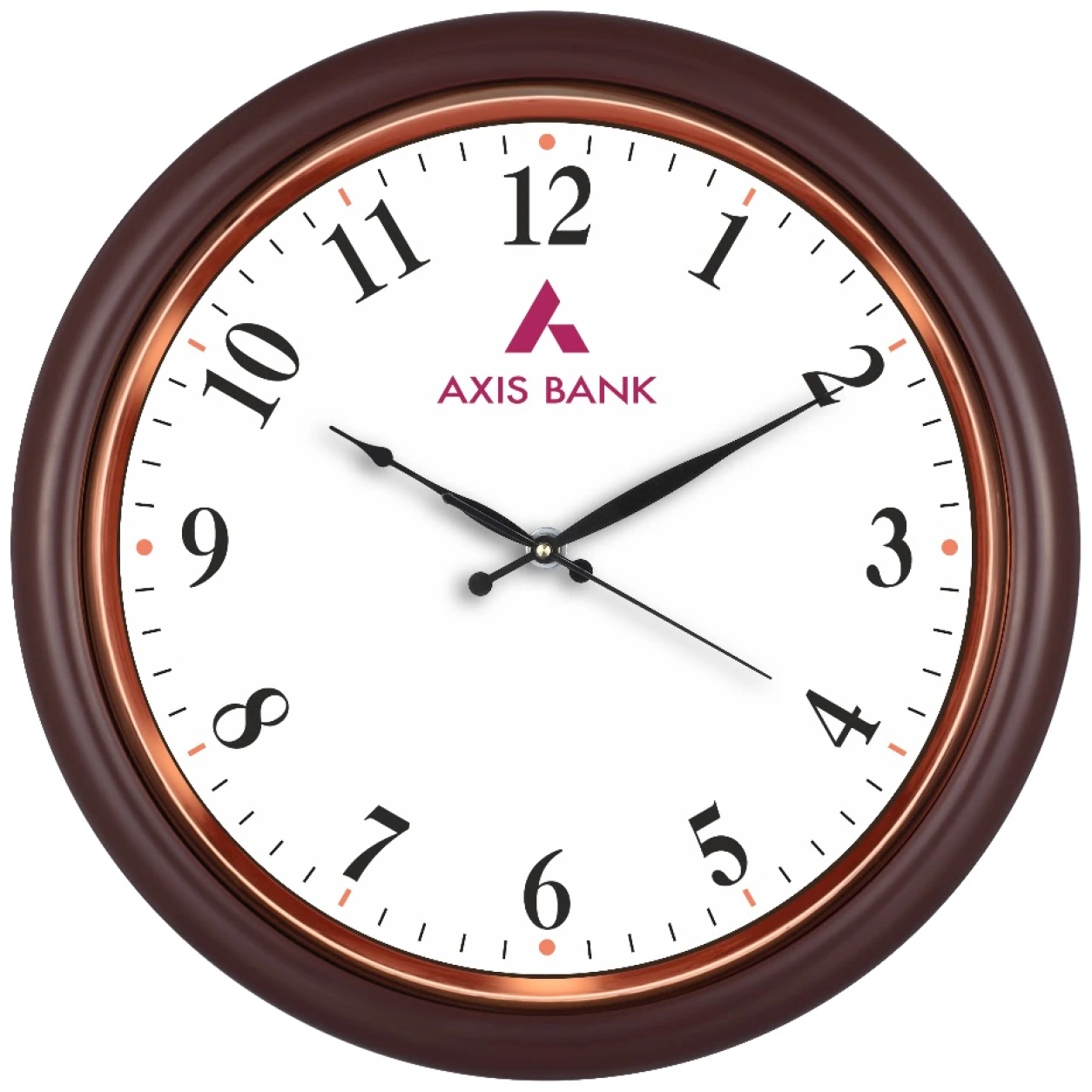 Maroon wall clock model2 with Axis Bank sample branding