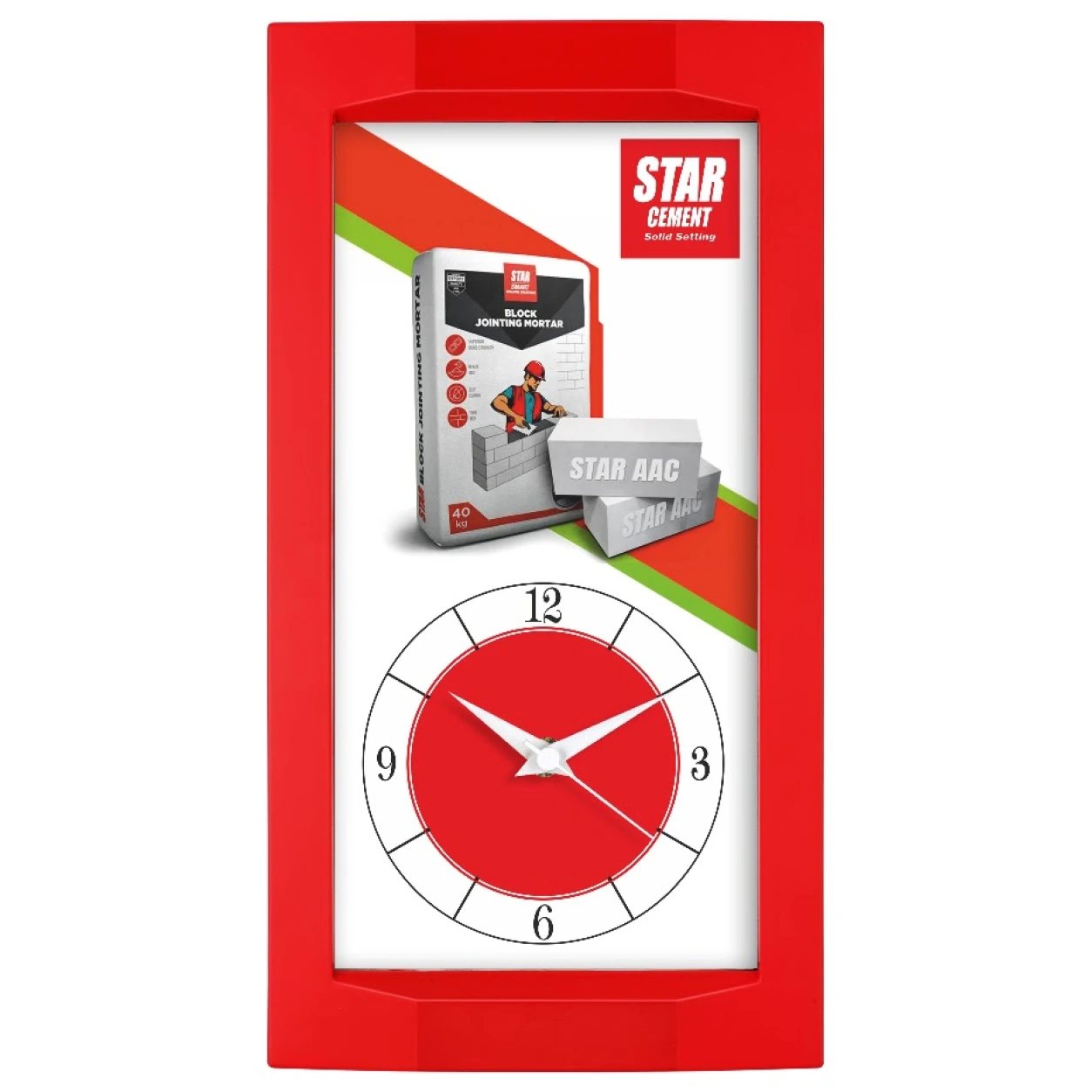 14 Red Rectangular Wall Clock — WC14