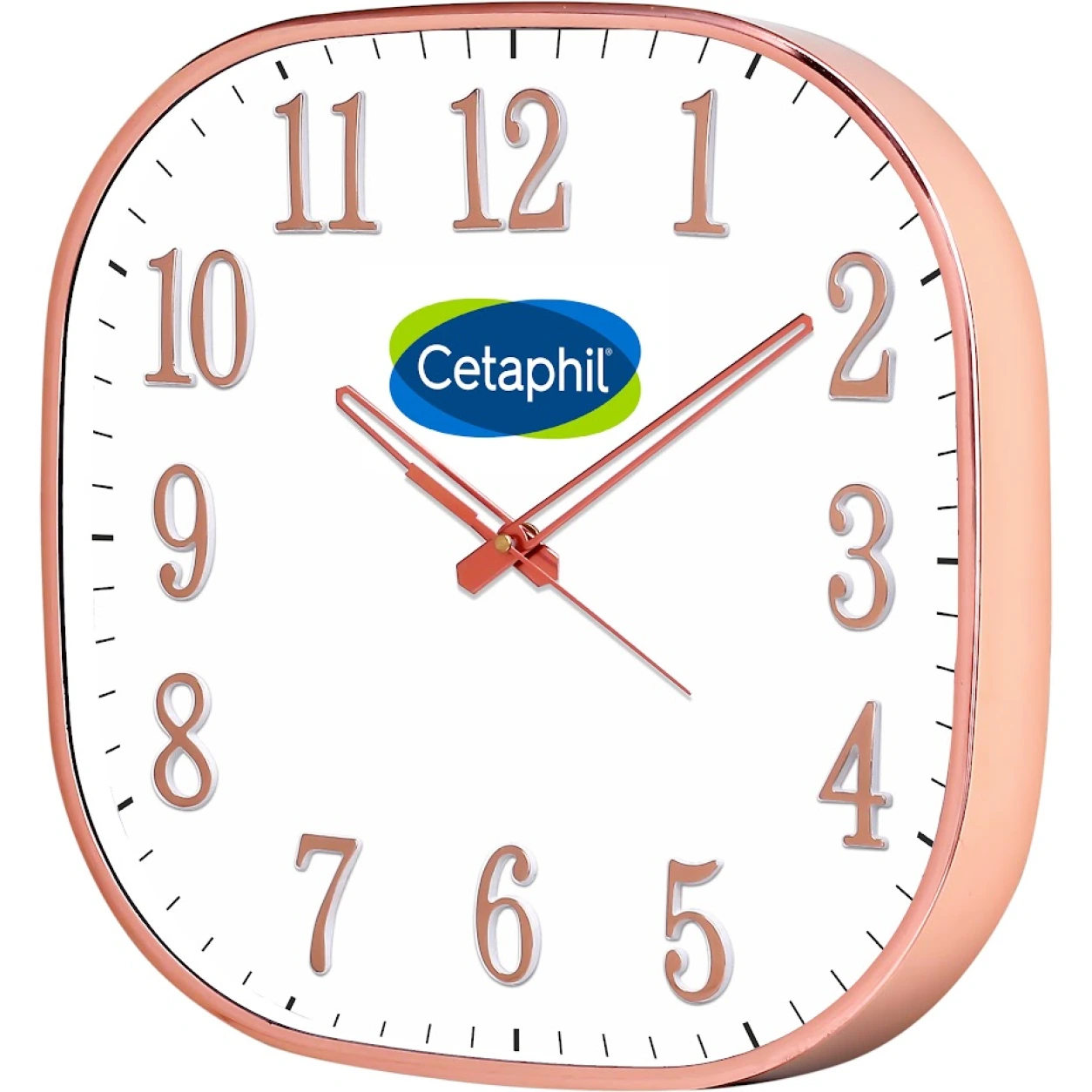 Model 22 3D-number wall clock original photo with sample branding