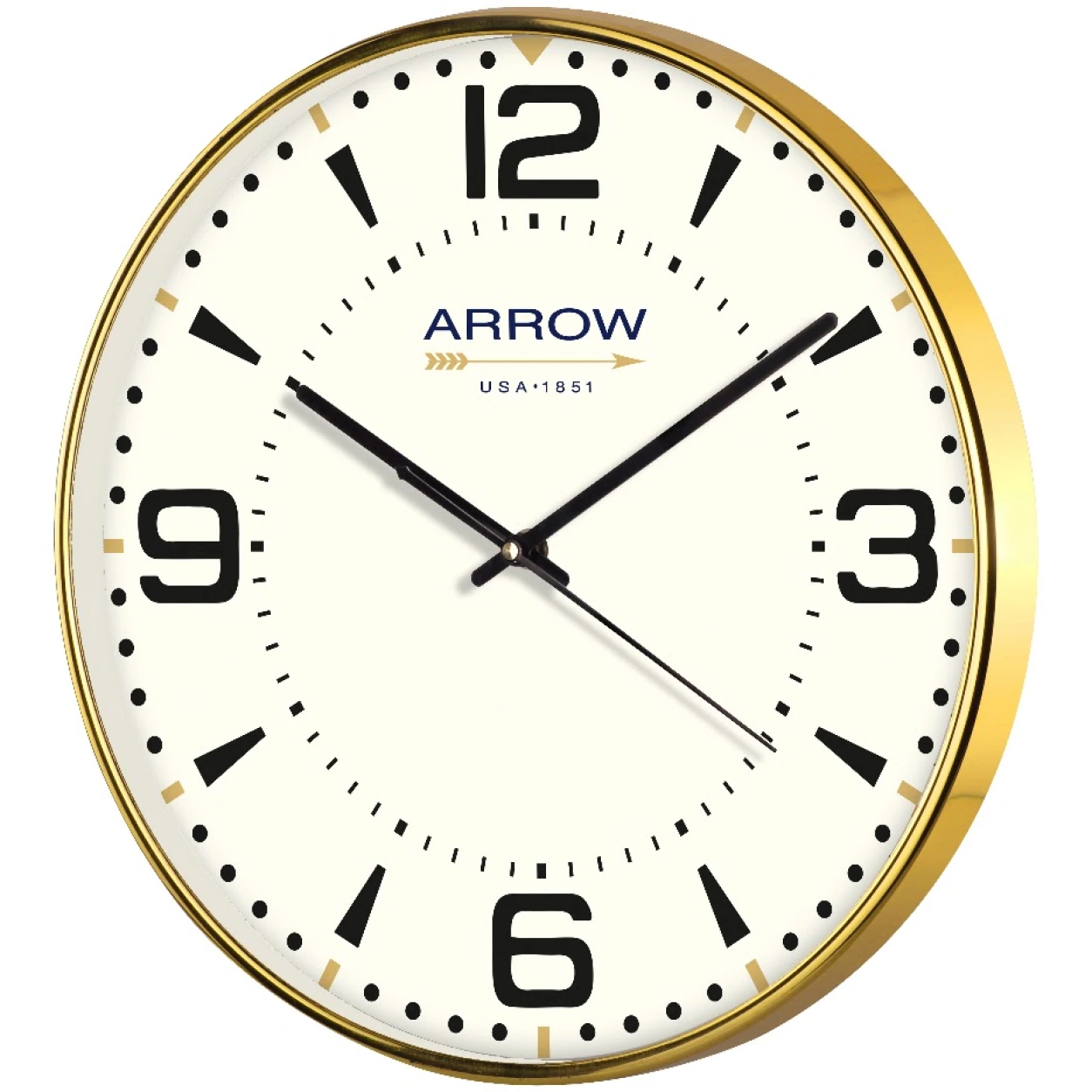 Model 32 slim round wall clock original photo with sample branding