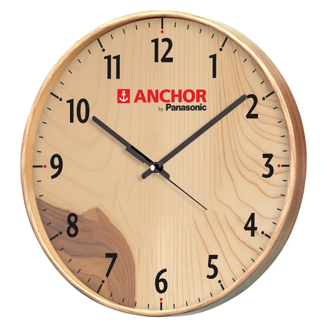 Model 33 slim round wall clock original photo with sample branding