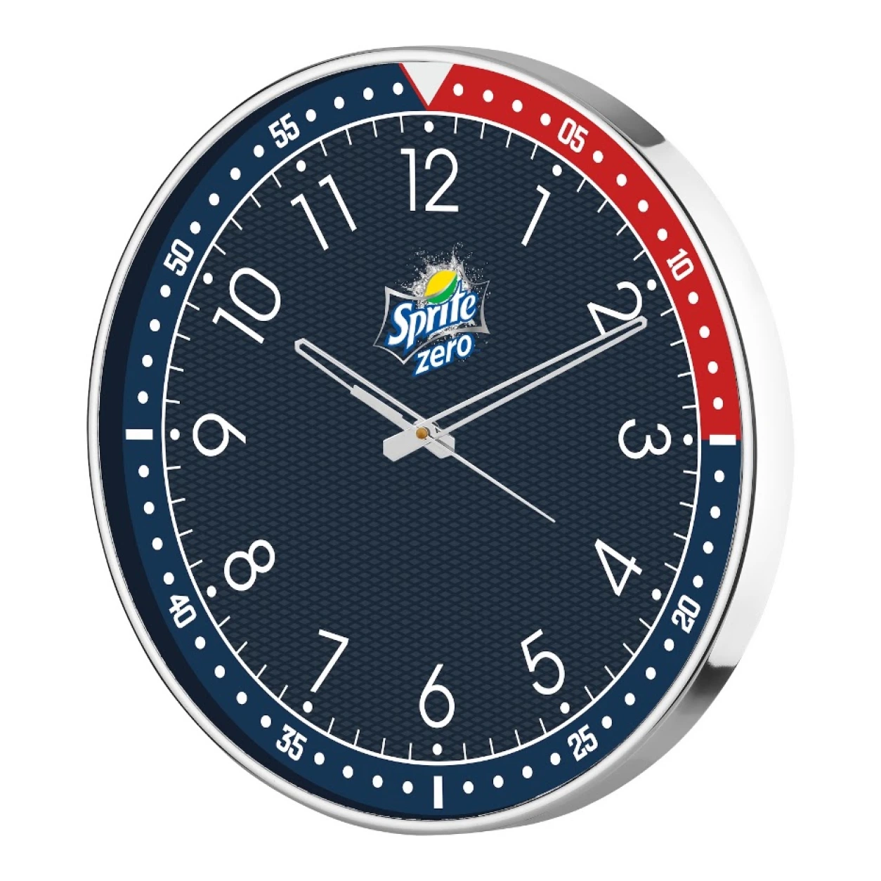Model 35 slim round wall clock original photo with sample branding
