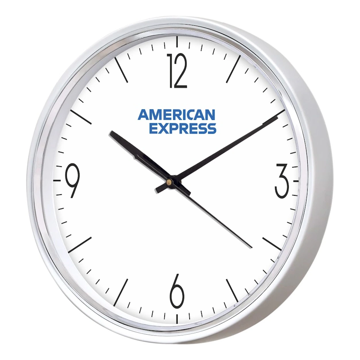 Model 40 round wall clock original photo with sample branding