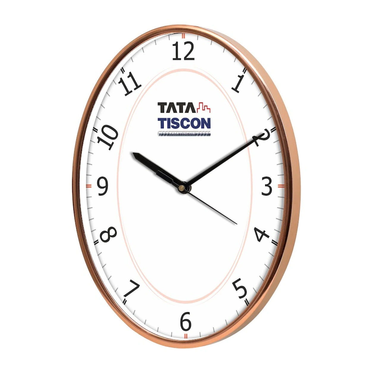 Model 65 oval wall clock original photo with Tata Tiscon sample branding