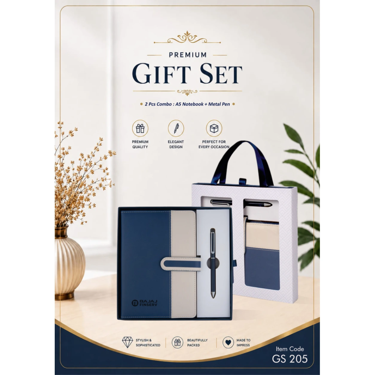 2-in-1 Notebook & Metal Pen Gift Set – GS 205 - Image 2