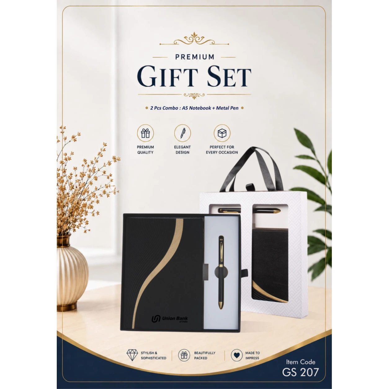 2-in-1 Notebook & Metal Pen Gift Set – GS 207 - Image 2