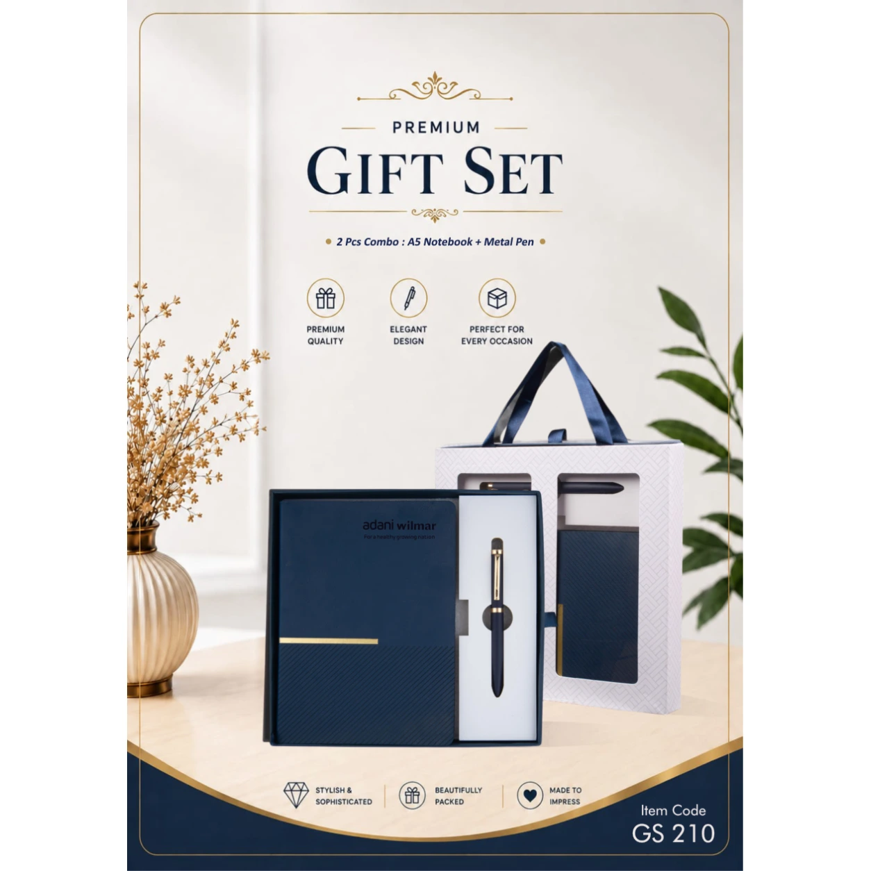 2-in-1 Notebook & Metal Pen Gift Set – GS 210 - Image 2