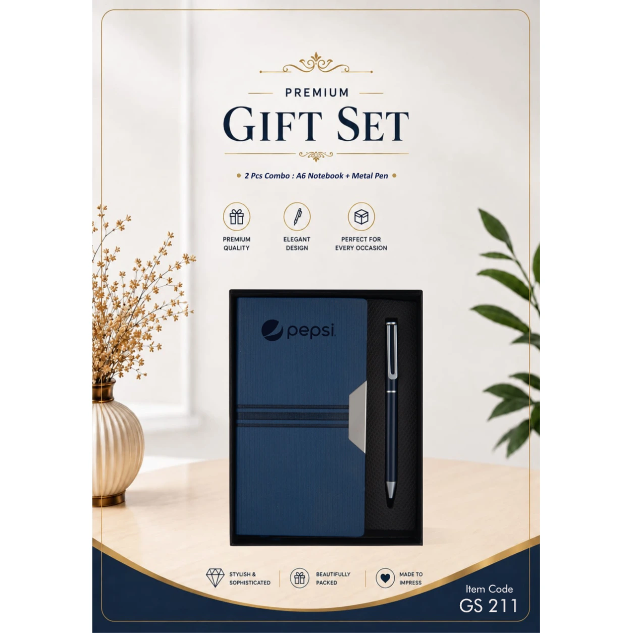 2-in-1 Notebook & Metal Pen Gift Set – GS 211 - Image 2