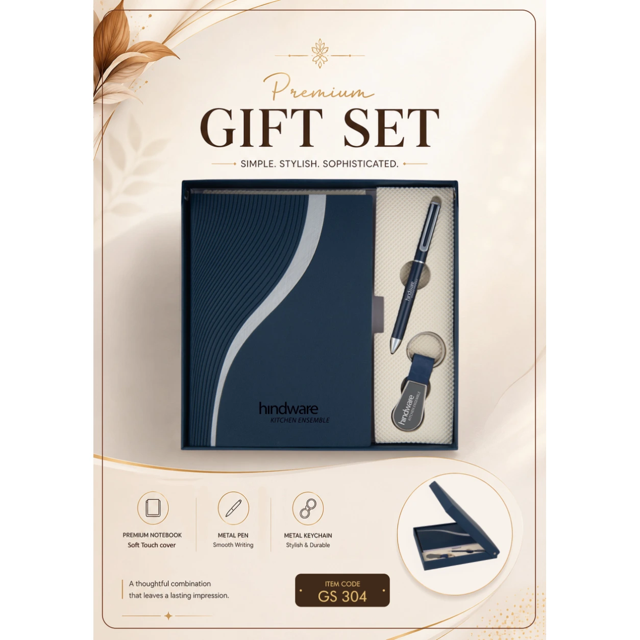 3-in-1 Notebook, Pen & Keychain Gift Set – GS 304 - Image 2