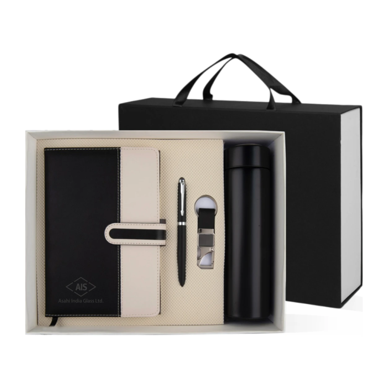 4-in-1 Notebook, Pen, Bottle & Keychain Gift Set – GS 402 — GS 402