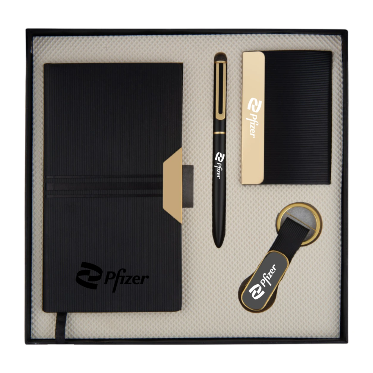 4-in-1 Notebook, Pen, Keychain & Card Holder Gift Set – GS 403 — GS 403