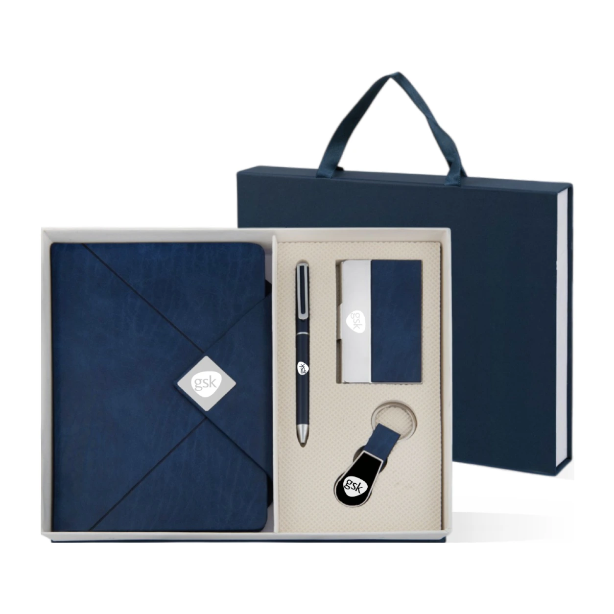 4-in-1 Notebook, Pen, Keychain & Card Holder Gift Set – GS 410 — GS 410