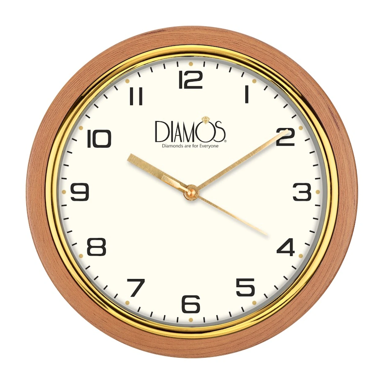 Model 96 wooden gold wall clock original photo with Diamos sample branding