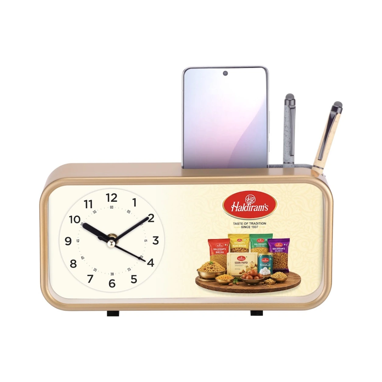 103–106 Table Clock with Phone and Pen Holder — WC103