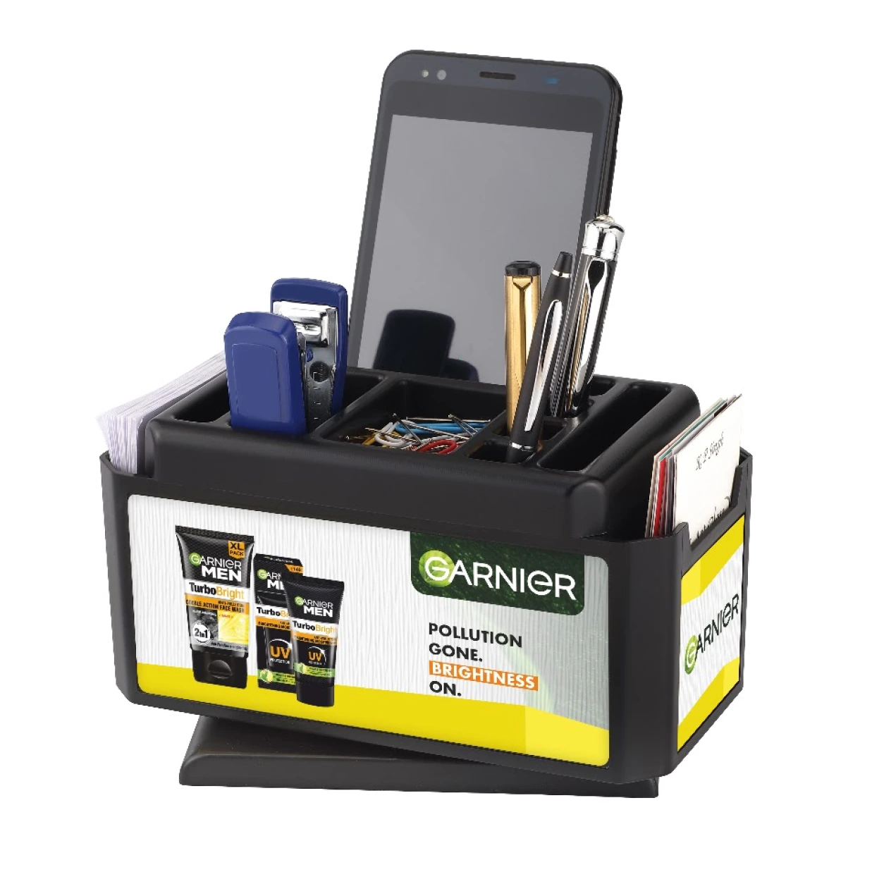 135/136 Revolving Pen Stand with Mobile Holder – Black and Blue — WC135