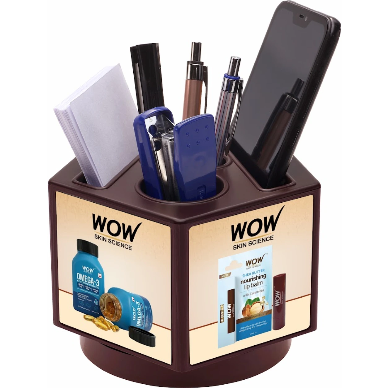 140/141/142 Revolving Pen Stand – Brown, Blue and Black — WC140