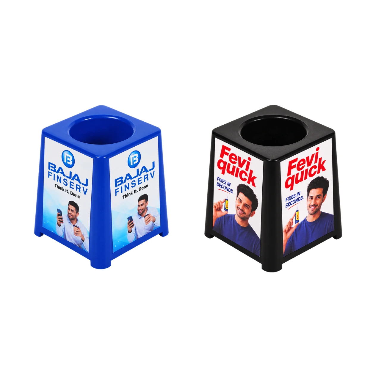 PS418 / PS419 Cube Pen Stand – Blue & Black — PS418