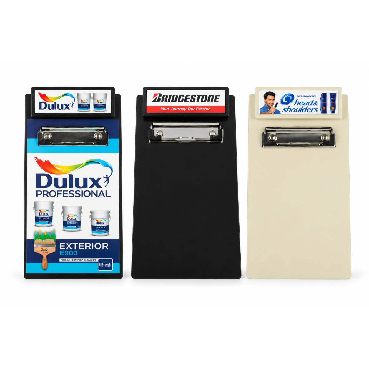 CB488 / CB489 / CB490 Plastic Clipboard – Black & Ivory — CB488
