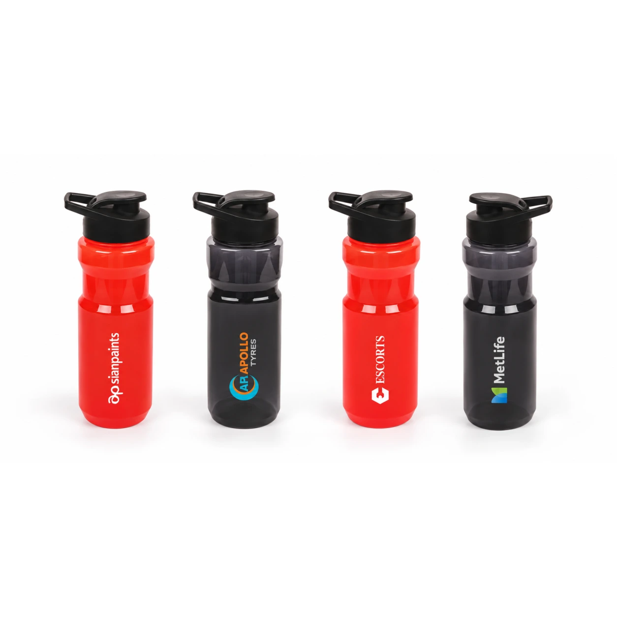 PB499 / PB500 / PB501 / PB502 Plastic Sports Bottle – Red & Smoke