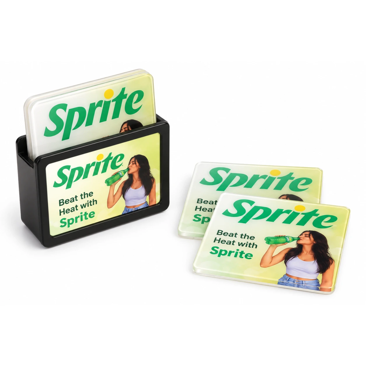 Acrylic Coaster Set with Upright Holder – CS616