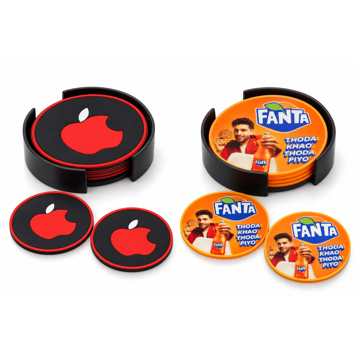 CS622 / CS624 Round Silicone Coaster Set Options