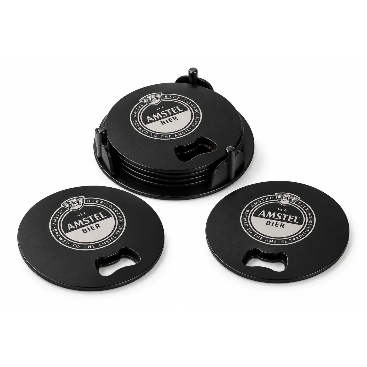 CS626 Metal Coaster Set with Bottle Opener