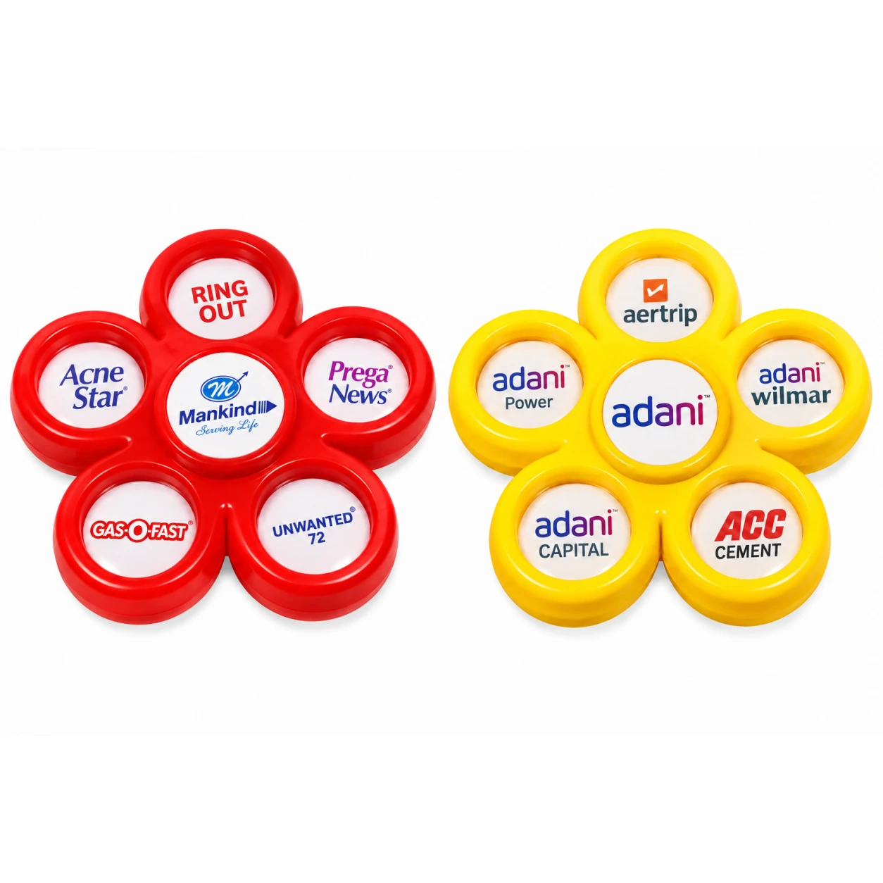 PPW667 / PPW668 Five Arm Plastic Spinner Paperweight Options — PPW667