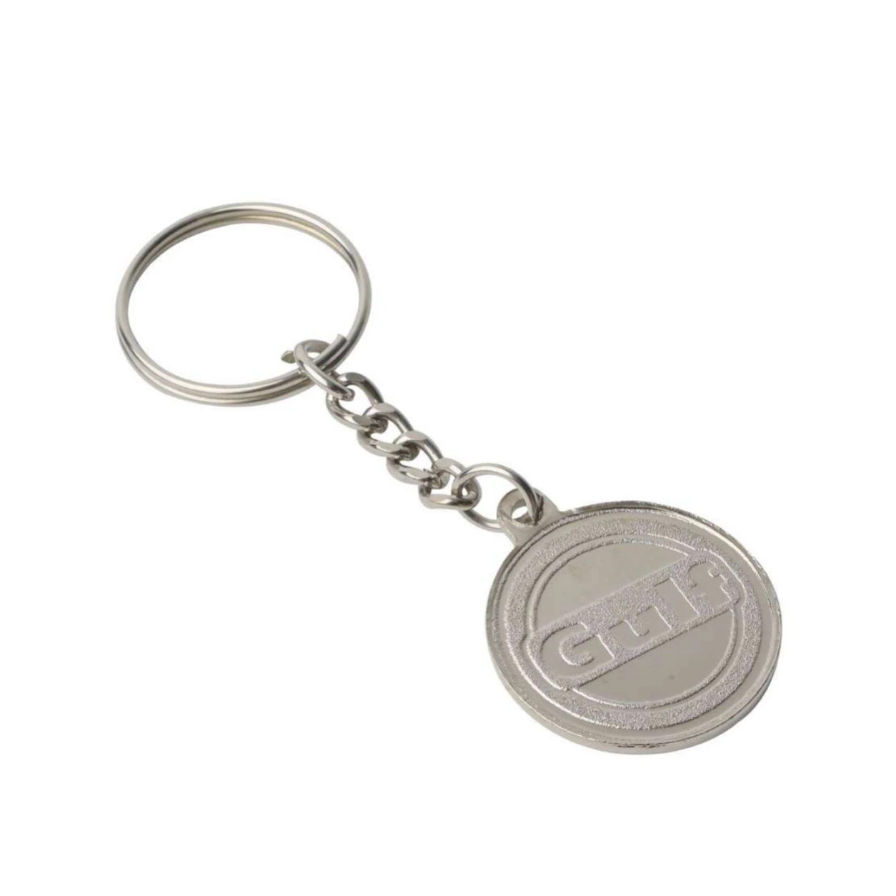 02 Round Chain Nickel-Finish Metal Keychain — 02