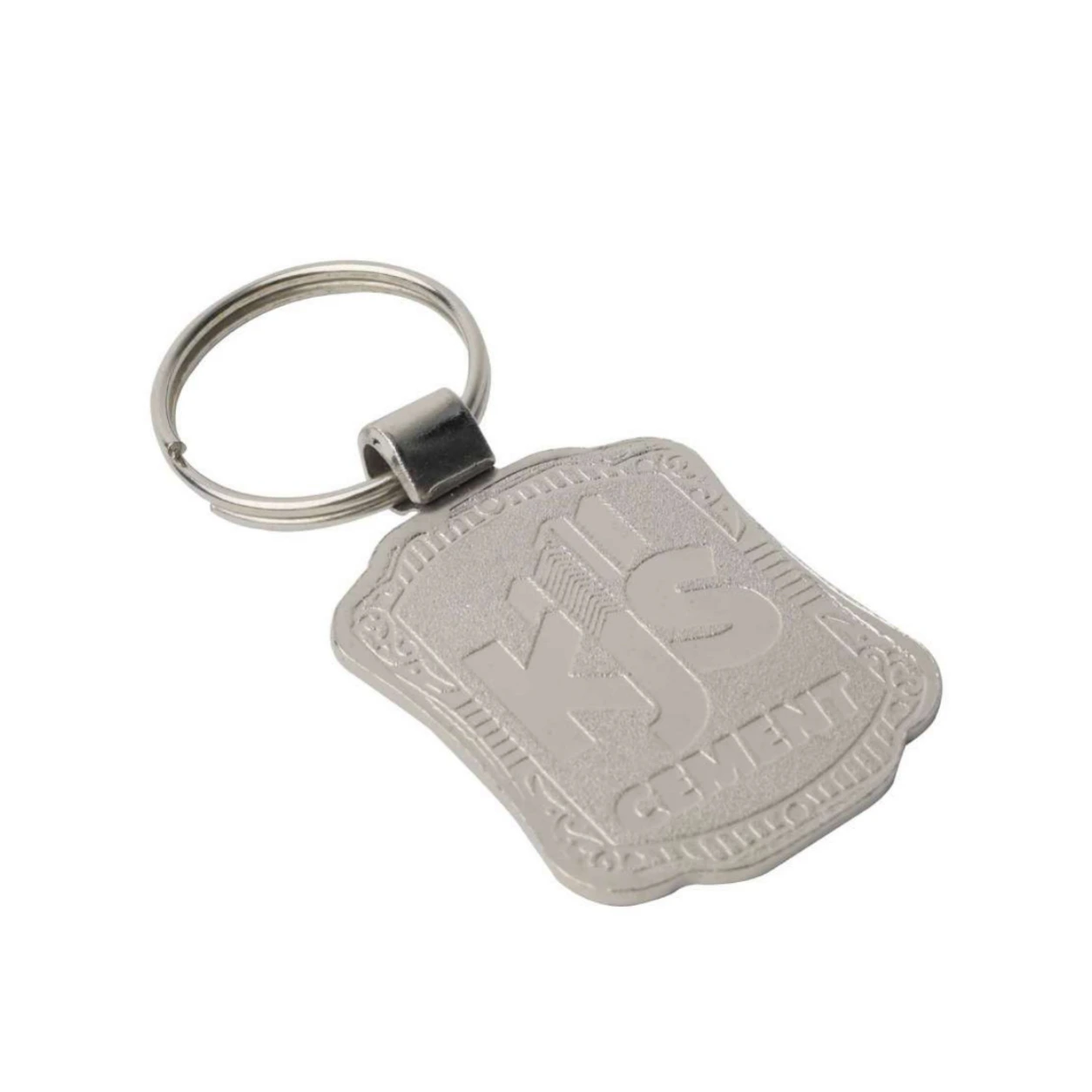 11 Shield Round-Neck Nickel-Finish Metal Keychain — 11