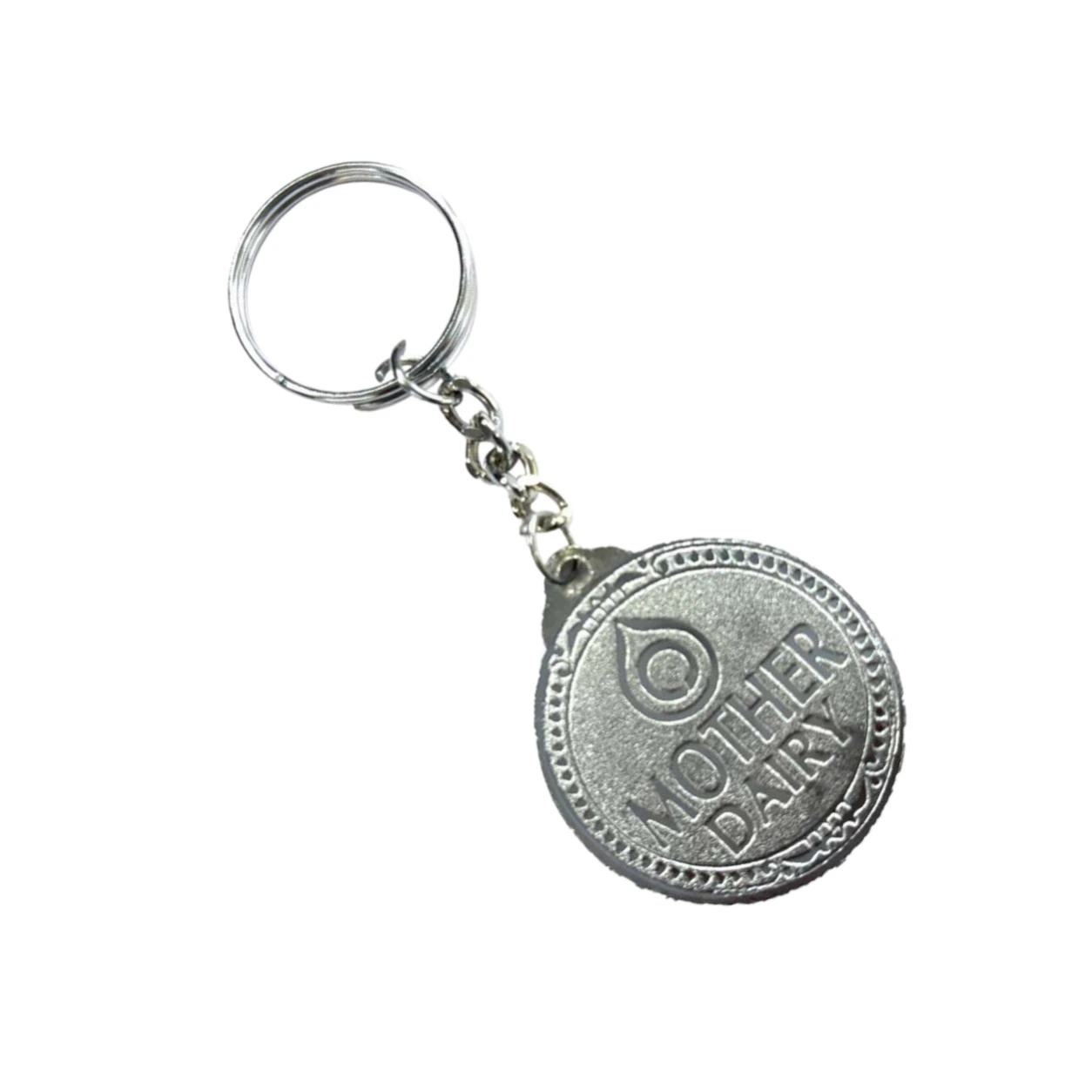 13 Round Chain Chrome-Finish Metal Keychain — 13