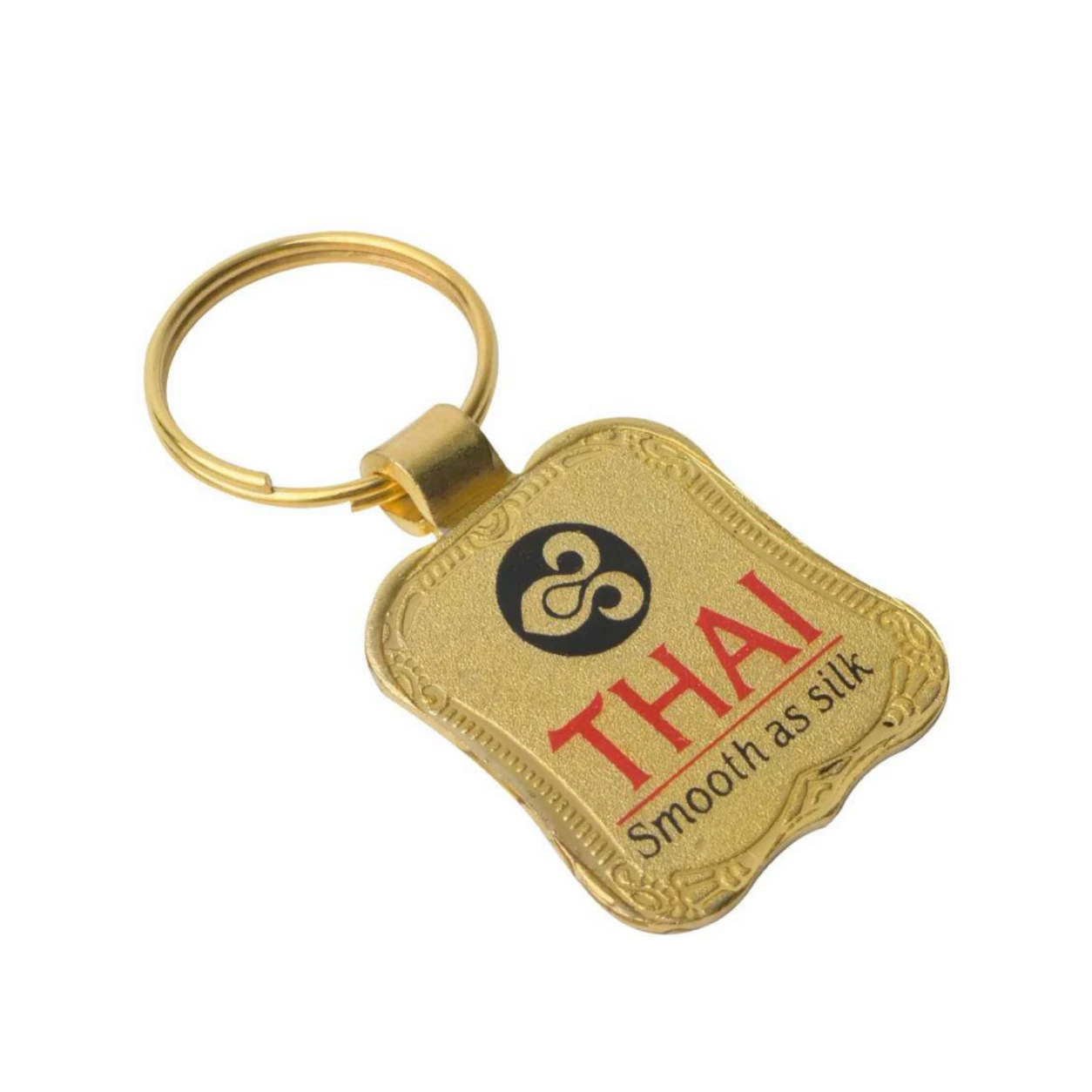 23 Stepped Shield Golden-Finish Metal Keychain — 23