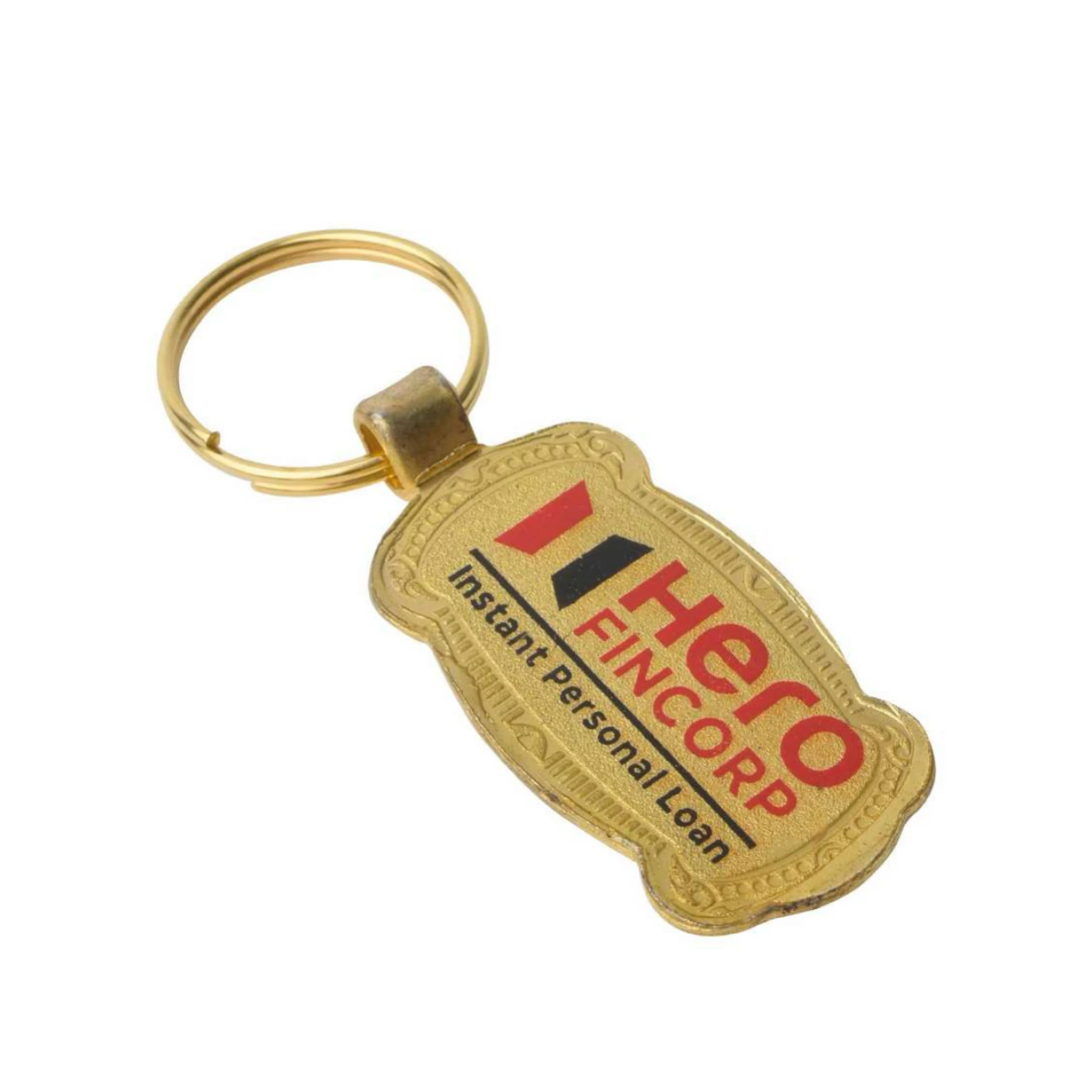 30 Ornamental Shield Golden-Finish Metal Keychain — 30