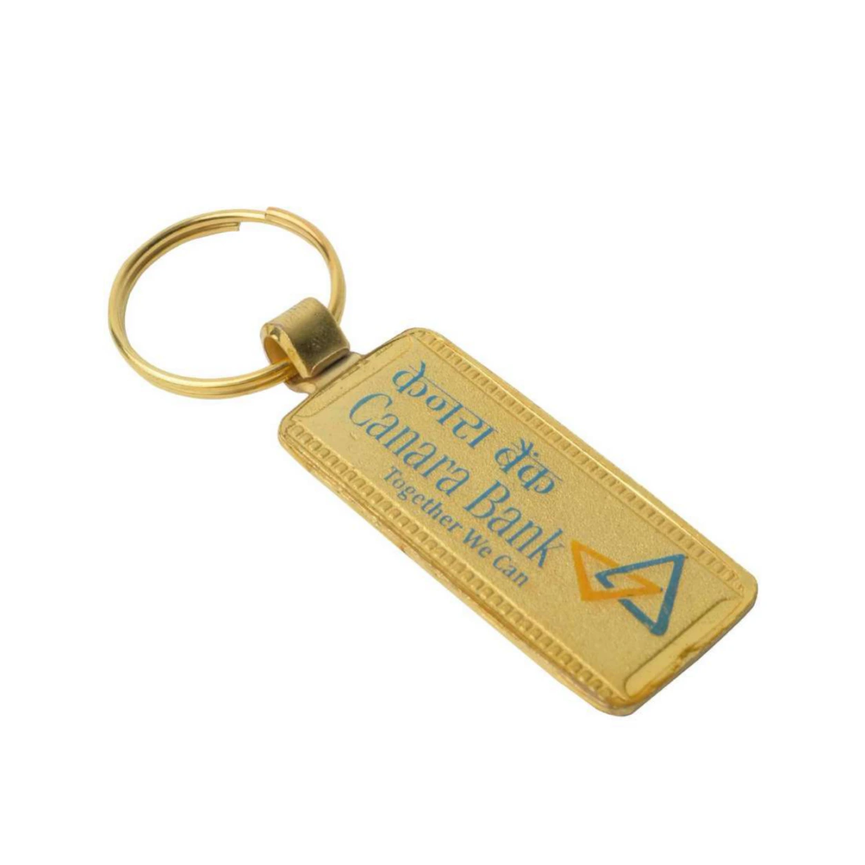 33 Classic Rectangle Golden-Finish Metal Keychain — 33