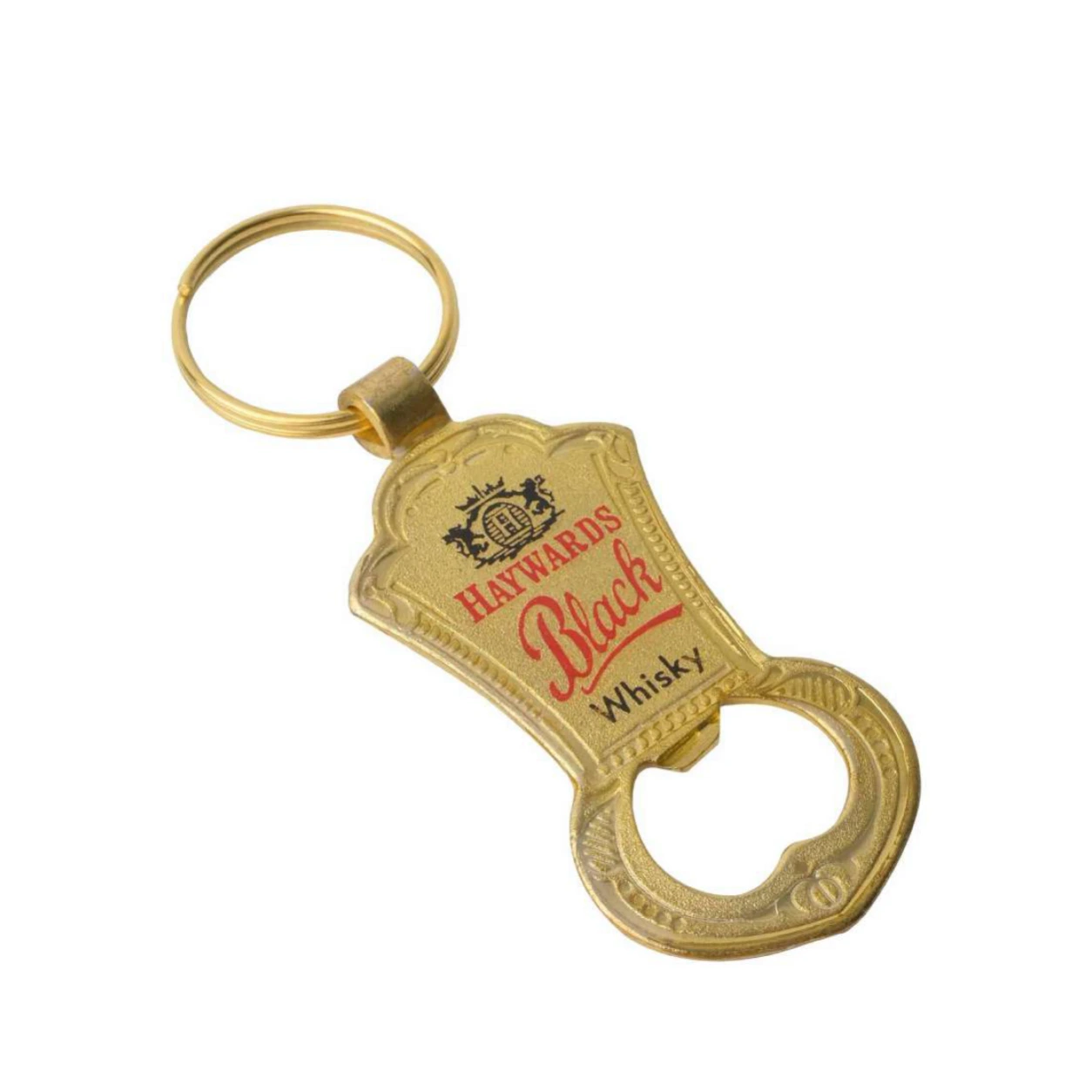42 Ornamental Bottle Opener Golden-Finish Metal Keychain — 42