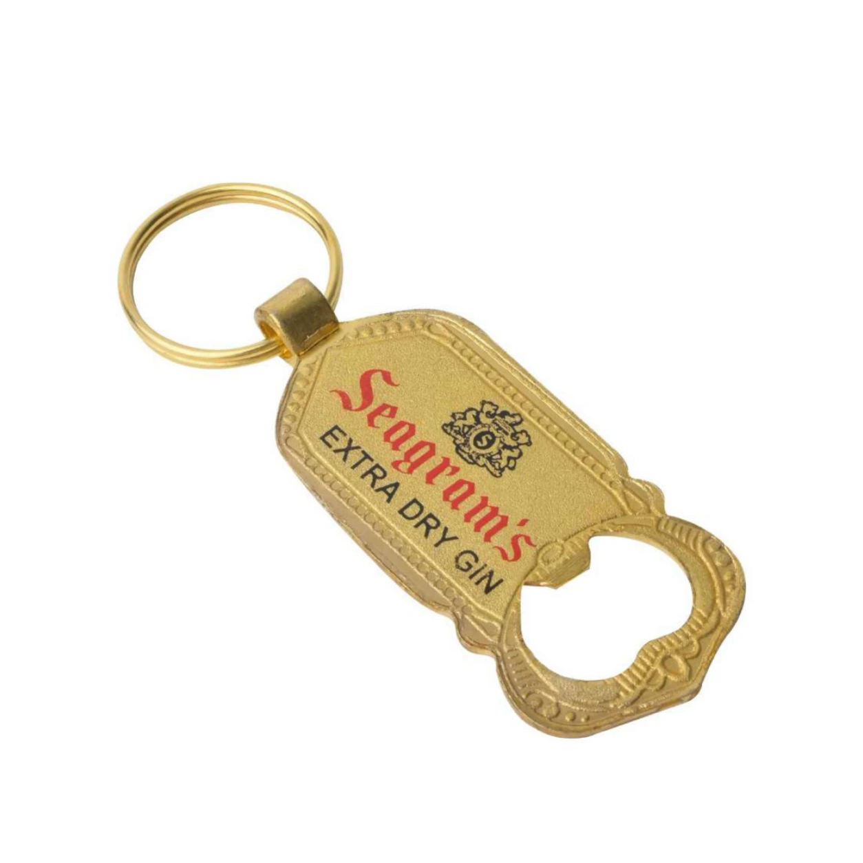 44 Decorative Bottle Opener Golden-Finish Metal Keychain — 44