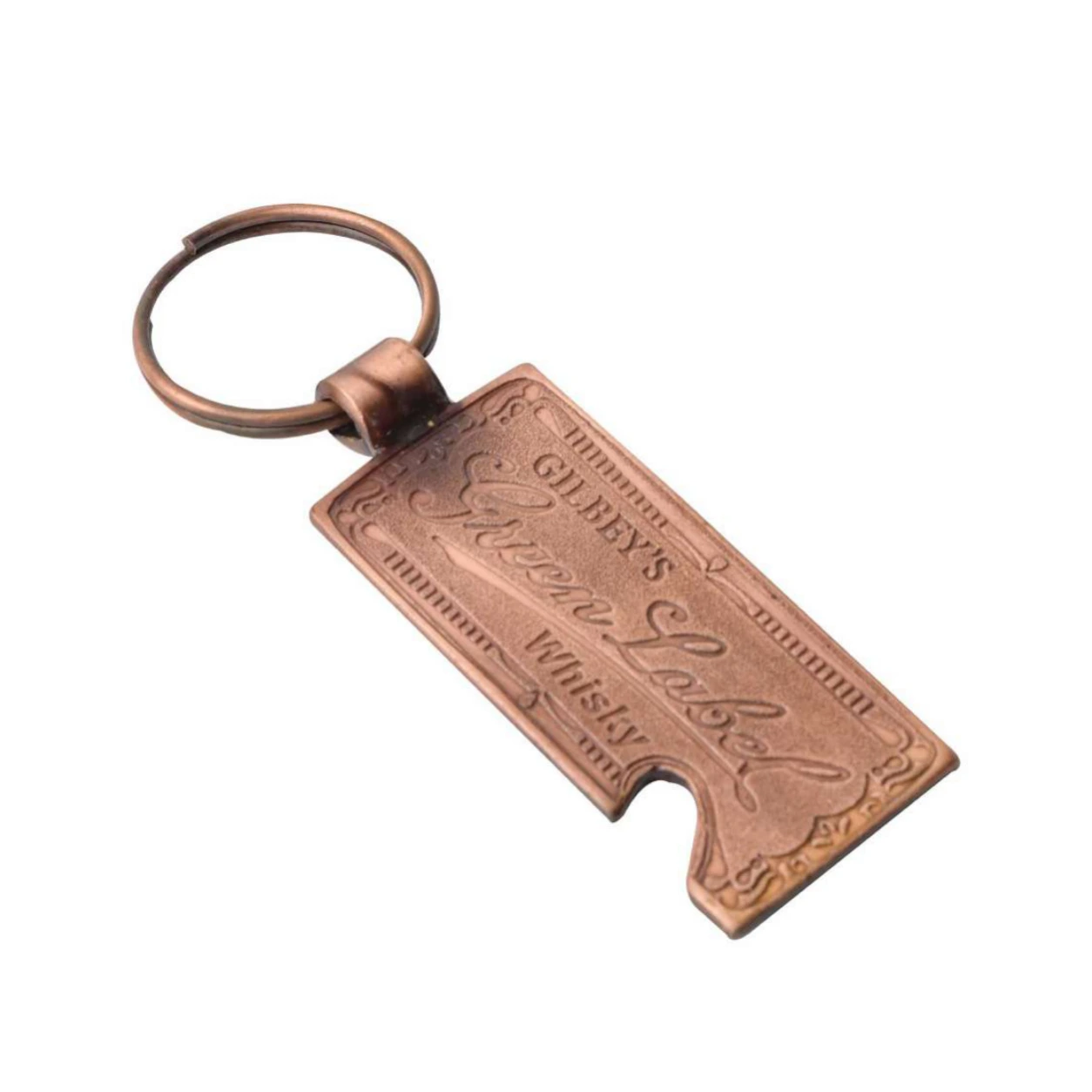 55 Flat Bottle Opener Antique-Finish Metal Keychain — 55