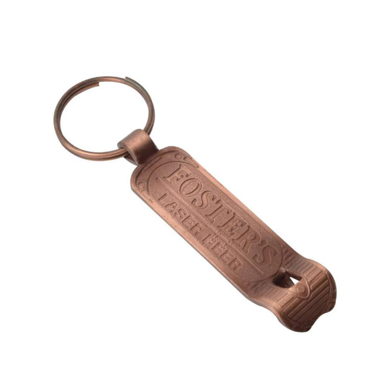 56 Angled Bottle Opener Antique-Finish Metal Keychain — 56
