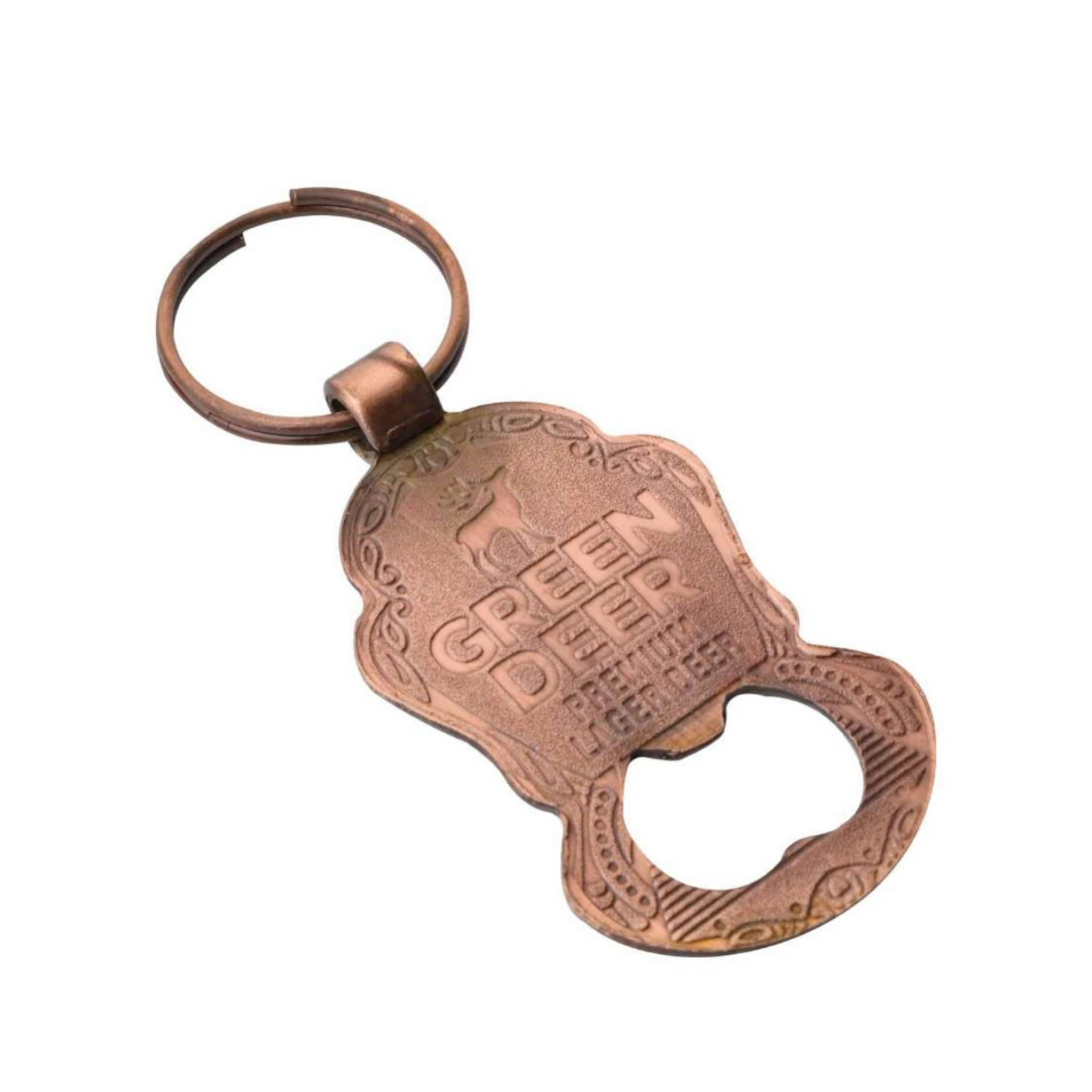 57 Ornamental Bottle Opener Antique-Finish Metal Keychain — 57